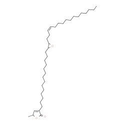 ChemSpider 2D Image | 3-(14-{3-[(3Z)-3-Hexadecen-1-yl]-2-oxiranyl}tetradecyl)-5-methyl-2(5H)-furanone | C37H66O3