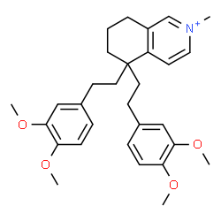 ChemSpider 2D Image | 5,5-Bis[2-(3,4-dimethoxyphenyl)ethyl]-2-methyl-5,6,7,8-tetrahydroisoquinolinium | C30H38NO4