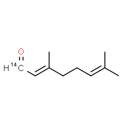 ChemSpider 2D Image | (2E)-3,7-Dimethyl(1-~14~C)-2,6-octadienal | C914CH16O
