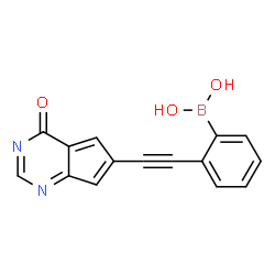 ChemSpider 2D Image | {2-[(4-Oxo-4H-cyclopenta[d]pyrimidin-6-yl)ethynyl]phenyl}boronic acid | C15H9BN2O3