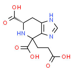 ChemSpider 2D Image | (6S)-4-(2-Carboxyethyl)-4,5,6,7-tetrahydro-1H-imidazo[4,5-c]pyridine-4,6-dicarboxylic acid | C11H13N3O6