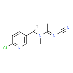 ChemSpider 2D Image | (1E)-N-[(6-Chloro-3-pyridinyl)(~3~H_1_)methyl]-N'-cyano-N-methylethanimidamide | C10H10TClN4