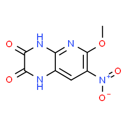ChemSpider 2D Image | 6-Methoxy-7-nitro-1,4-dihydropyrido[2,3-b]pyrazine-2,3-dione | C8H6N4O5