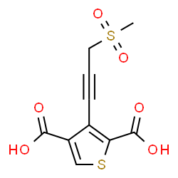 ChemSpider 2D Image | 3-[3-(Methylsulfonyl)-1-propyn-1-yl]-2,4-thiophenedicarboxylic acid | C10H8O6S2
