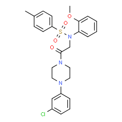 ChemSpider 2D Image | N-{2-[4-(3-Chlorophenyl)-1-piperazinyl]-2-oxoethyl}-N-(2-methoxyphenyl)-4-methylbenzenesulfonamide | C26H28ClN3O4S
