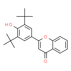 ChemSpider 2D Image | 2-[4-Hydroxy-3,5-bis(2-methyl-2-propanyl)phenyl]-4H-chromen-4-one | C23H26O3