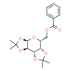 ChemSpider 2D Image | [(3aR,5R,5aS,8aS,8bR)-2,2,7,7-Tetramethyltetrahydro-3aH-bis[1,3]dioxolo[4,5-b:4',5'-d]pyran-5-yl]methyl benzoate | C19H24O7
