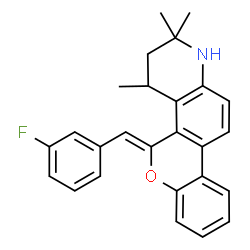 ChemSpider 2D Image | (5Z)-5-(3-Fluorobenzylidene)-2,2,4-trimethyl-2,3,4,5-tetrahydro-1H-chromeno[3,4-f]quinoline | C26H24FNO