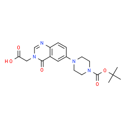 ChemSpider 2D Image | 1-N-Boc-4-(3-Carboxymethyl-4-oxo-3,4-dihydroquinazolin-6-yl)piperazine | C19H24N4O5