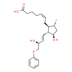 ChemSpider 2D Image | (5Z)-7-{(1R,2R,3R,5R)-5-Fluoro-3-hydroxy-2-[(1E,3S)-3-hydroxy-4-phenoxy-1-buten-1-yl]cyclopentyl}-5-heptenoic acid | C22H29FO5