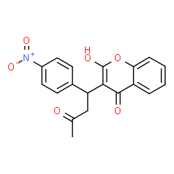 ChemSpider 2D Image | 2-Hydroxy-3-[1-(4-nitrophenyl)-3-oxobutyl]-4H-chromen-4-one | C19H15NO6