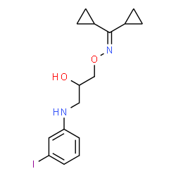 ChemSpider 2D Image | 1-{[(Dicyclopropylmethylene)amino]oxy}-3-[(3-iodophenyl)amino]-2-propanol | C16H21IN2O2