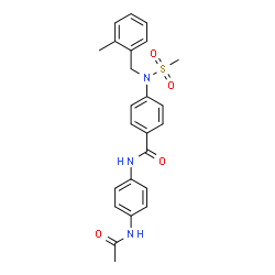 ChemSpider 2D Image | N-(4-Acetamidophenyl)-4-[(2-methylbenzyl)(methylsulfonyl)amino]benzamide | C24H25N3O4S