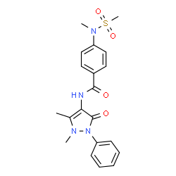 ChemSpider 2D Image | N-(1,5-Dimethyl-3-oxo-2-phenyl-2,3-dihydro-1H-pyrazol-4-yl)-4-[methyl(methylsulfonyl)amino]benzamide | C20H22N4O4S