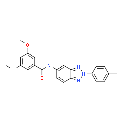 ChemSpider 2D Image | 3,5-Dimethoxy-N-[2-(4-methylphenyl)-2H-benzotriazol-5-yl]benzamide | C22H20N4O3