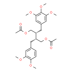 ChemSpider 2D Image | (2R,3R)-2-(3,4-Dimethoxybenzyl)-3-(3,4,5-trimethoxybenzyl)-1,4-butanediyl diacetate | C27H36O9