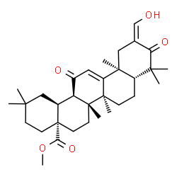 ChemSpider 2D Image | Methyl (2Z)-2-(hydroxymethylene)-3,12-dioxoolean-9(11)-en-28-oate | C32H46O5