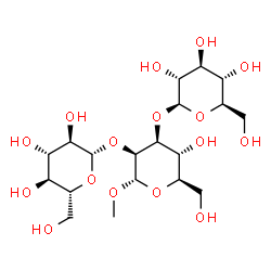ChemSpider 2D Image | Methyl beta-D-glucopyranosyl-(1->2)-[beta-D-glucopyranosyl-(1->3)]-alpha-D-mannopyranoside | C19H34O16