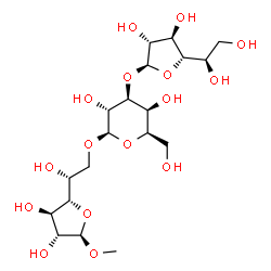 ChemSpider 2D Image | Methyl beta-D-galactofuranosyl-(1->3)-beta-D-galactopyranosyl-(1->6)-beta-D-galactofuranoside | C19H34O16