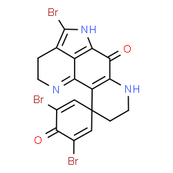 ChemSpider 2D Image | 3,4',5-Tribromo-2',3',5',7',8',9'-hexahydro-4H,6'H-spiro[cyclohexa-2,5-diene-1,10'-pyrrolo[4,3,2-de][1,7]phenanthroline]-4,6'-dione | C18H12Br3N3O2