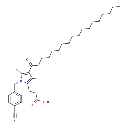 ChemSpider 2D Image | 3-[1-(4-Cyanobenzyl)-3,5-dimethyl-4-stearoyl-1H-pyrrol-2-yl]propanoic acid | C35H52N2O3