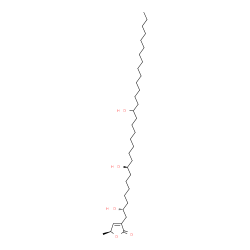 ChemSpider 2D Image | (5S)-5-Methyl-3-[(2R,8S)-2,8,16-trihydroxytriacontyl]-2(5H)-furanone | C35H66O5