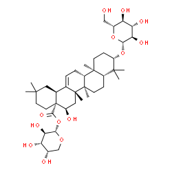 ChemSpider 2D Image | 1-O-[(3beta,16alpha)-3-(beta-D-Glucopyranosyloxy)-16-hydroxy-28-oxoolean-12-en-28-yl]-alpha-L-arabinopyranose | C41H66O13