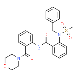 ChemSpider 2D Image | 2-[Benzyl(methylsulfonyl)amino]-N-[2-(4-morpholinylcarbonyl)phenyl]benzamide | C26H27N3O5S