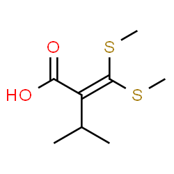 ChemSpider 2D Image | 2-[Bis(methylsulfanyl)methylene]-3-methylbutanoic acid | C8H14O2S2