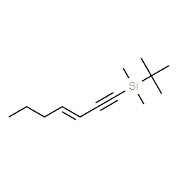ChemSpider 2D Image | (3E)-3-Hepten-1-yn-1-yl(dimethyl)(2-methyl-2-propanyl)silane | C13H24Si