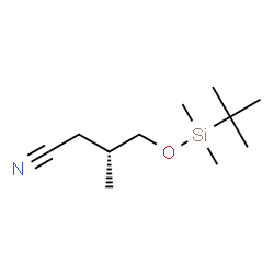 ChemSpider 2D Image | (3R)-4-{[Dimethyl(2-methyl-2-propanyl)silyl]oxy}-3-methylbutanenitrile | C11H23NOSi