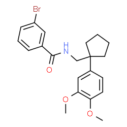 ChemSpider 2D Image | 3-Bromo-N-{[1-(3,4-dimethoxyphenyl)cyclopentyl]methyl}benzamide | C21H24BrNO3