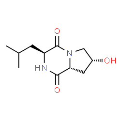 ChemSpider 2D Image | cyclo(D-cis-Hyp-L-Leu) | C11H18N2O3