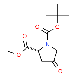 ChemSpider 2D Image | 1-tert-Butyl 2-methyl (2R)-4-oxopyrrolidine-1,2-dicarboxylate | C11H17NO5