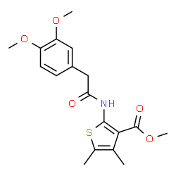 ChemSpider 2D Image | Methyl 2-{[(3,4-dimethoxyphenyl)acetyl]amino}-4,5-dimethyl-3-thiophenecarboxylate | C18H21NO5S