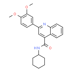 ChemSpider 2D Image | N-Cyclohexyl-2-(3,4-dimethoxyphenyl)-4-quinolinecarboxamide | C24H26N2O3