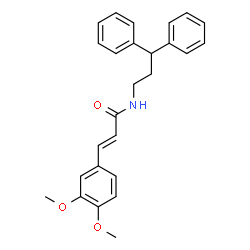 ChemSpider 2D Image | (2E)-3-(3,4-Dimethoxyphenyl)-N-(3,3-diphenylpropyl)acrylamide | C26H27NO3