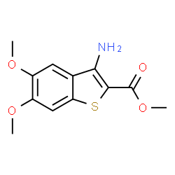 ChemSpider 2D Image | Methyl 3-amino-5,6-dimethoxy-1-benzothiophene-2-carboxylate | C12H13NO4S