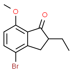 ChemSpider 2D Image | 4-Bromo-2-ethyl-7-methoxy-1-indanone | C12H13BrO2