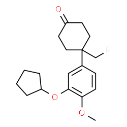 ChemSpider 2D Image | 4-[3-(Cyclopentyloxy)-4-methoxyphenyl]-4-(fluoromethyl)cyclohexanone | C19H25FO3