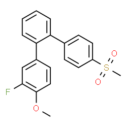 ChemSpider 2D Image | 3-Fluoro-4-methoxy-4''-(methylsulfonyl)-1,1':2',1''-terphenyl | C20H17FO3S
