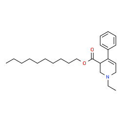 ChemSpider 2D Image | Decyl 1-ethyl-4-phenyl-1,2,3,6-tetrahydro-3-pyridinecarboxylate | C24H37NO2