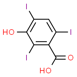 ChemSpider 2D Image | 3-Hydroxy-2,4,6-triiodobenzoic acid | C7H3I3O3
