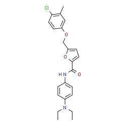 ChemSpider 2D Image | 5-[(4-Chloro-3-methylphenoxy)methyl]-N-[4-(diethylamino)phenyl]-2-furamide | C23H25ClN2O3