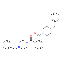 ChemSpider 2D Image | 1,2-Phenylenebis[(4-benzyl-1-piperazinyl)methanone] | C30H34N4O2