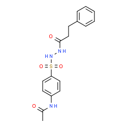 ChemSpider 2D Image | N-(4-{[2-(3-Phenylpropanoyl)hydrazino]sulfonyl}phenyl)acetamide | C17H19N3O4S
