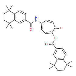 ChemSpider 2D Image | 7-Oxo-4-{[(5,5,8,8-tetramethyl-5,6,7,8-tetrahydro-2-naphthalenyl)carbonyl]amino}-1,3,5-cycloheptatrien-1-yl 5,5,8,8-tetramethyl-5,6,7,8-tetrahydro-2-naphthalenecarboxylate | C37H43NO4