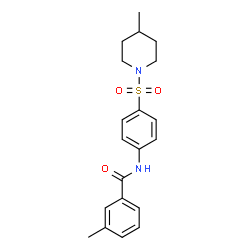 ChemSpider 2D Image | 3-Methyl-N-{4-[(4-methyl-1-piperidinyl)sulfonyl]phenyl}benzamide | C20H24N2O3S
