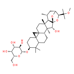 ChemSpider 2D Image | (1S,2R,3S,4R,9S,12R,14S,17R,18R,19R,21R,22S)-2-Hydroxy-22-(2-methoxy-2-propanyl)-3,8,8,17,19-pentamethyl-23,24-dioxaheptacyclo[19.2.1.0~1,18~.0~3,17~.0~4,14~.0~7,12~.0~12,14~]tetracos-9-yl beta-D-gala
ctopyranoside | C37H60O10