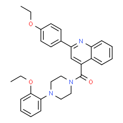 ChemSpider 2D Image | [4-(2-Ethoxyphenyl)-1-piperazinyl][2-(4-ethoxyphenyl)-4-quinolinyl]methanone | C30H31N3O3